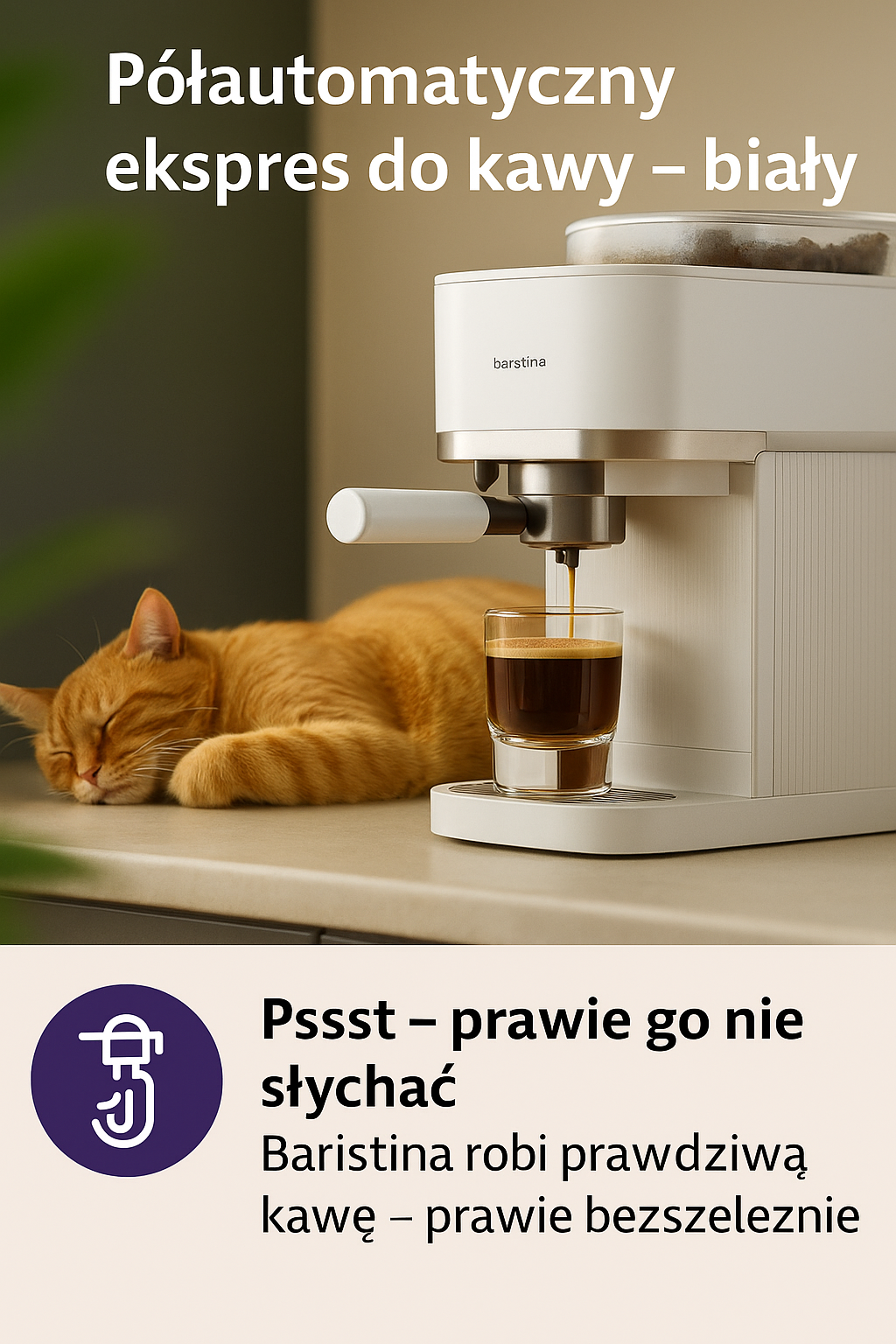 PHILIPS BAR300/00 Baristina - Półautomatyczny ekspres do kawy – biały