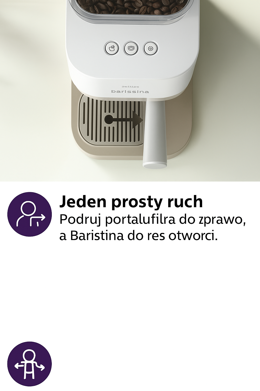 PHILIPS BAR300/00 Baristina - Półautomatyczny ekspres do kawy – biały